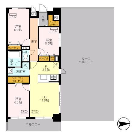 1115号室 の間取り図