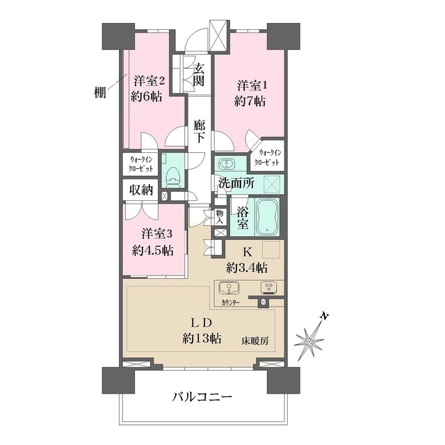 1504号室 の間取り図