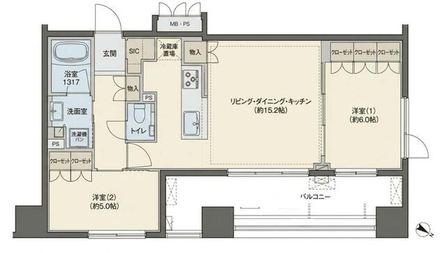 204号室 の間取り図
