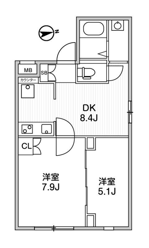 502号室 の間取り図