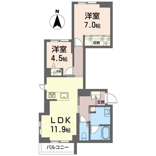 205号室 の間取り図