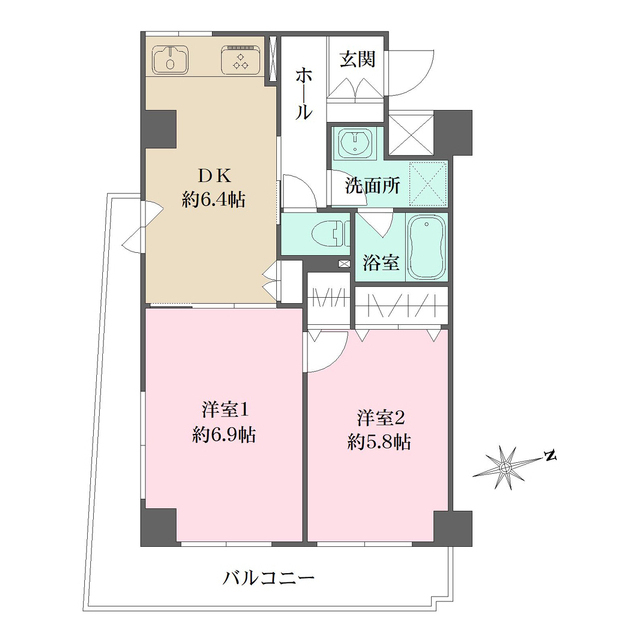 308号室 の間取り図