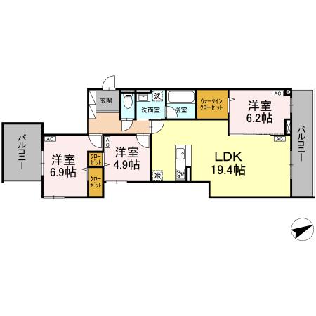 305号室 の間取り図